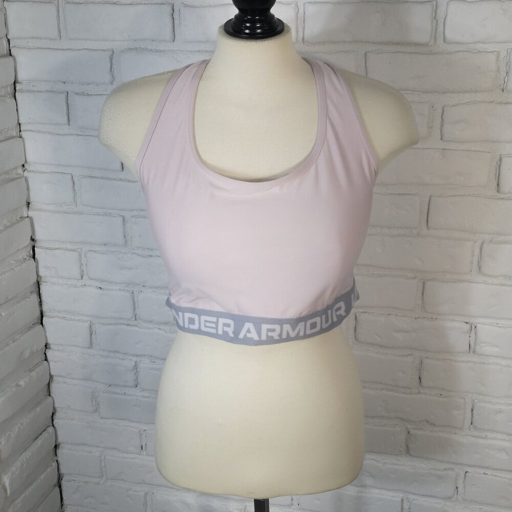 Under Armour Compression Ladies Size 2X Lilac w/ Grey Band Sports Bra
